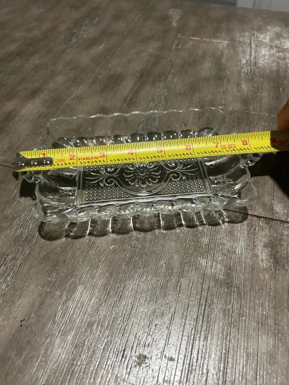 Vintage (ca 1956) Anchor Hocking Rectangular Pressed Glass Relish Dish #156 EUC